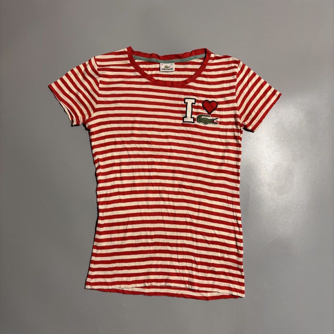 Lacoste Stripes Tshirt (Category: Shirts) located in Bacolod City. Submitted by Hanap_ukay (Listing ID 1469892189, Image 1). Description: Lacoste Stripes Tshirt Size Large Women Excellent Need wash only 980.
