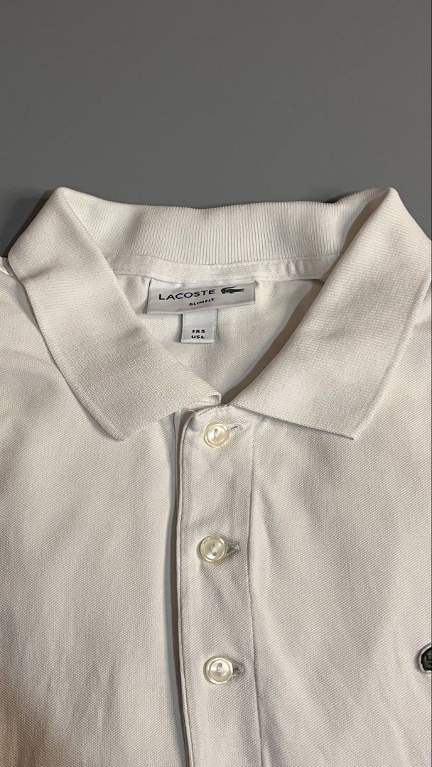 Lacoste White Polo shirt (Category: Tshirts & Polo Shirts ) located in Manila. Submitted by michaelcollection28 (Listing ID 1469824067, Image 3). Description: ✨LACOSTE POLO SHIRT ✨️ ■Photos may vary due to lighting ■size: EXCELLENT SIZE LARGE 5 ■authentic ■complete tags ■Condition: excellent near new condition ■Color Rate: 9.8/10 ■issue:none ₱rice:📥📥 DM to purchase🤙🤙 PAYMENT FIRST GCASH PAYMENT 💳 J&T COURIER ✈️ 📌LOCATION BACOLOD CITY,NEGROS