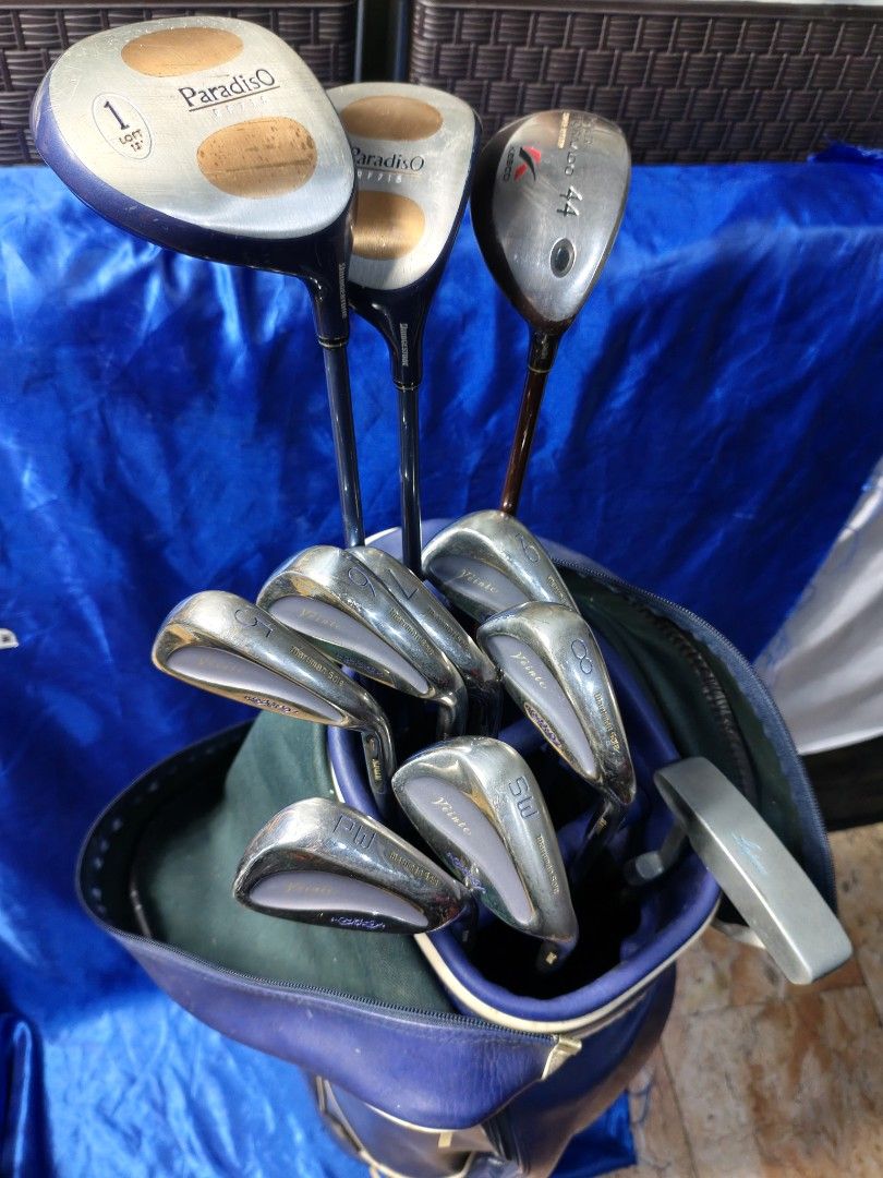 Ladies Golf set (Category: Golf) located in Manila. Submitted by meiyeon2 (Listing ID 1469799130, Image 1). Description: Maruman Viente irons 5-9i PW SW ladies flex irons.. Bridgestone Paradiso Driver And Wood Kasco hybrid. comes with pu leather golf bag.. Right handed club...