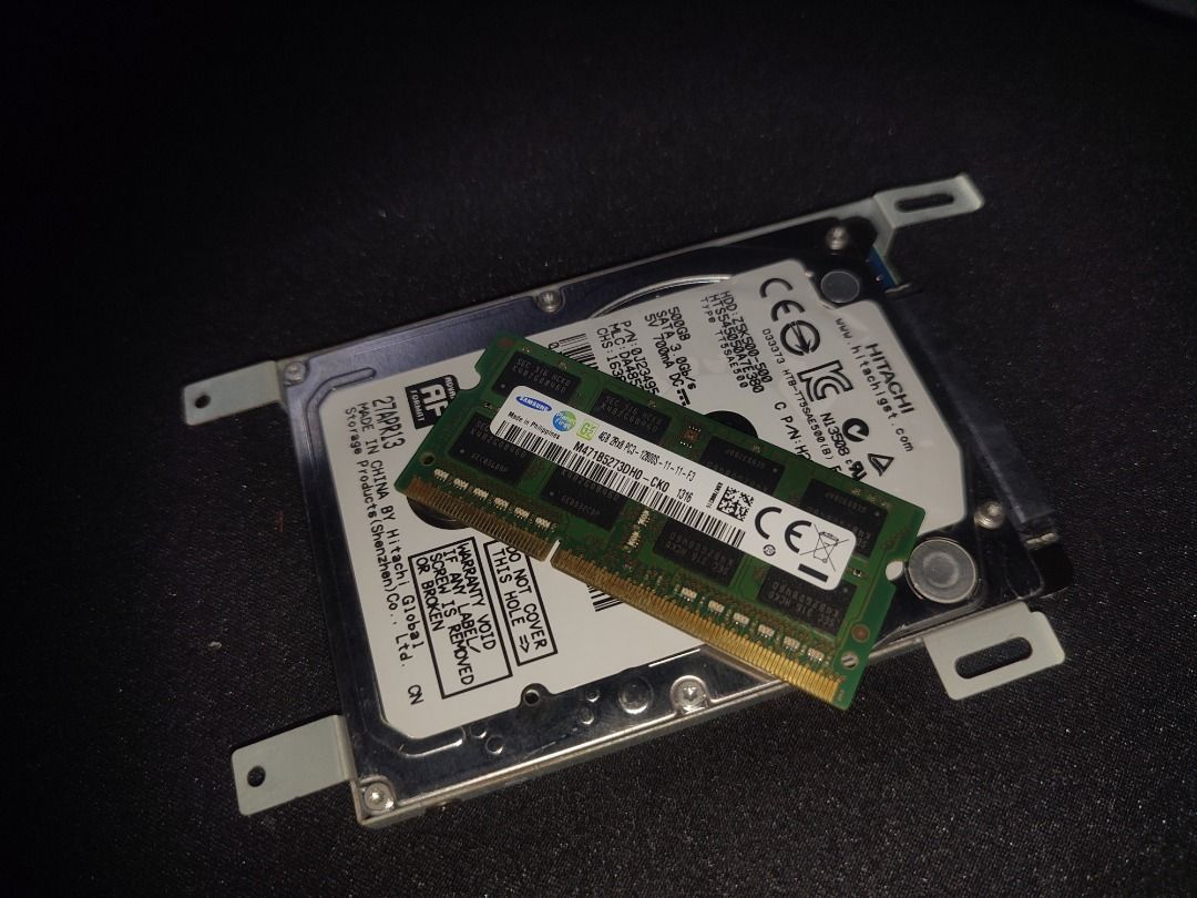 Laptop RAM + HDD (Category: Computer Parts) located in Caloocan City. Submitted by happytree_5c560f (Listing ID 1469774160, Image 1). Description: FOR SALE: Laptop RAM + HDD • Samsung 4GB DDR3 Laptop RAM • Hitachi 500GB Laptop HDD 💰 Price: ₱800 📌 Condition: Used 📩 Message me for inquiries! Selling as a bundle. Please confirm functionality before purchase..