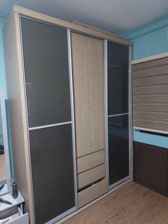 Large Sliding Door Wardrobe with Lockable Drawer, Furniture & Home ...