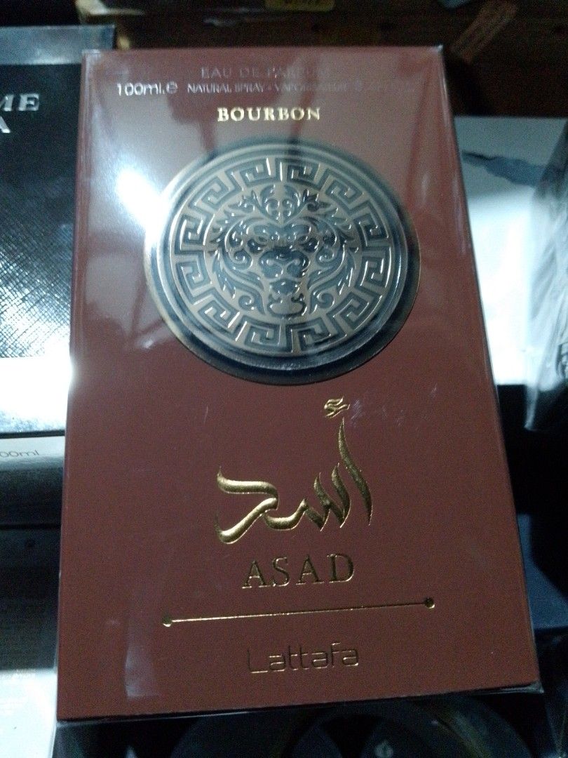 Lattafa Asad Bourbon Eau De Parfum (Category: Fragrance & Deodorants) located in Manila. Submitted by tebbys (Listing ID 1469873378, Image 1). Description: 100ml Brand New Sealed .