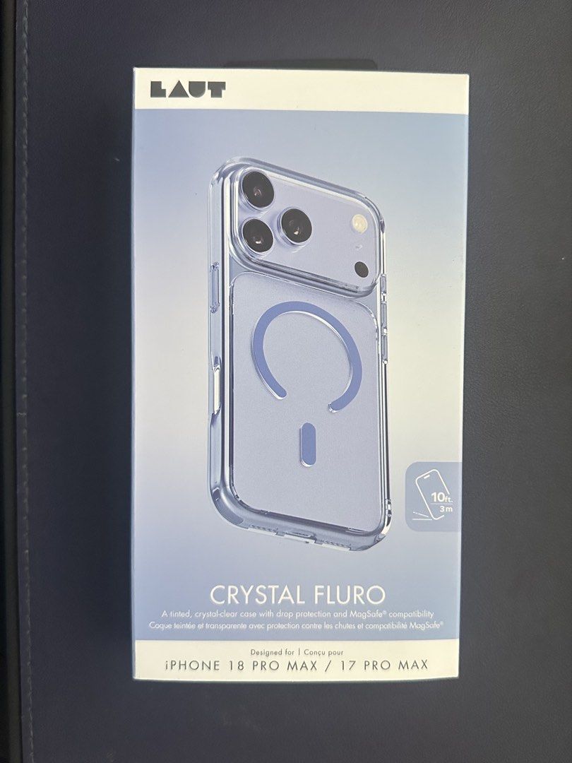 Laut Crystal Fluro MagSafe Case for IP 18PM (Category: Cases & Sleeves) located in Quezon City. Submitted by graceunderpressure (Listing ID 1469858879, Image 1). Description: Laut Crystal Fluro MagSafe Case for 18PM - in Blue Crystal 💙 - opened to check and try on, not used - for iPhone 18 Pro Max/17 Pro Max .