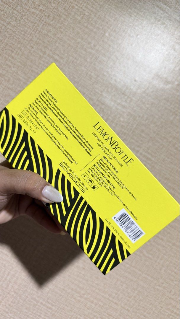 Lemon bottle (Category: Health Monitors & Weighing Scales) located in Quezon City. Submitted by angeeeldc (Listing ID 1469795094, Image 3). Description: Open for cod Joyride rate only Sealed box, 5vials inside. Quezon City .