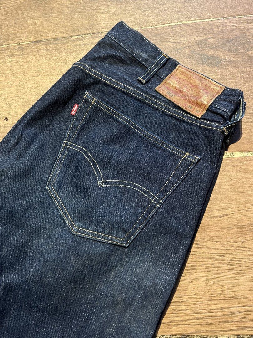 Levis 501 premium (Category: Jeans) located in Davao. Submitted by hev-adi (Listing ID 1469841631, Image 2). Description: Levis 501 premium indigo blue Size 38 on tag, 40 on tape Length 44 Hem 9 Excellent condition 🏷️2500.