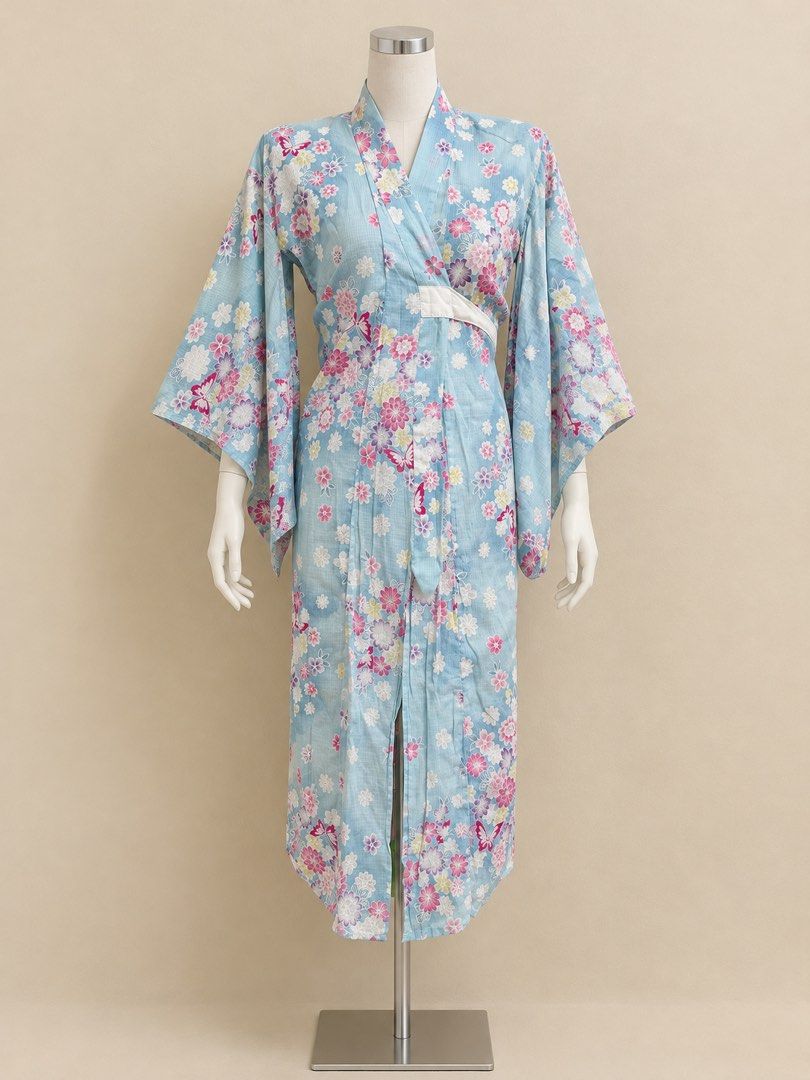Light Blue Floral Kimono Robe (Category: Babies & Kids Fashion) located in Santa Cruz. Submitted by zellethrifts (Listing ID 1469852069, Image 1). Description: • Bought in Japan 🇯🇵 • Used / In excellent condition • Fits 8-12 years old •Size 110 • Photos taken using mannequin only 🚚 Shipping via J&T only 📦 Shipping fee to be shouldered by buyer 💳 Mode of payment: GCash 📍 Santa Cruz, Laguna.