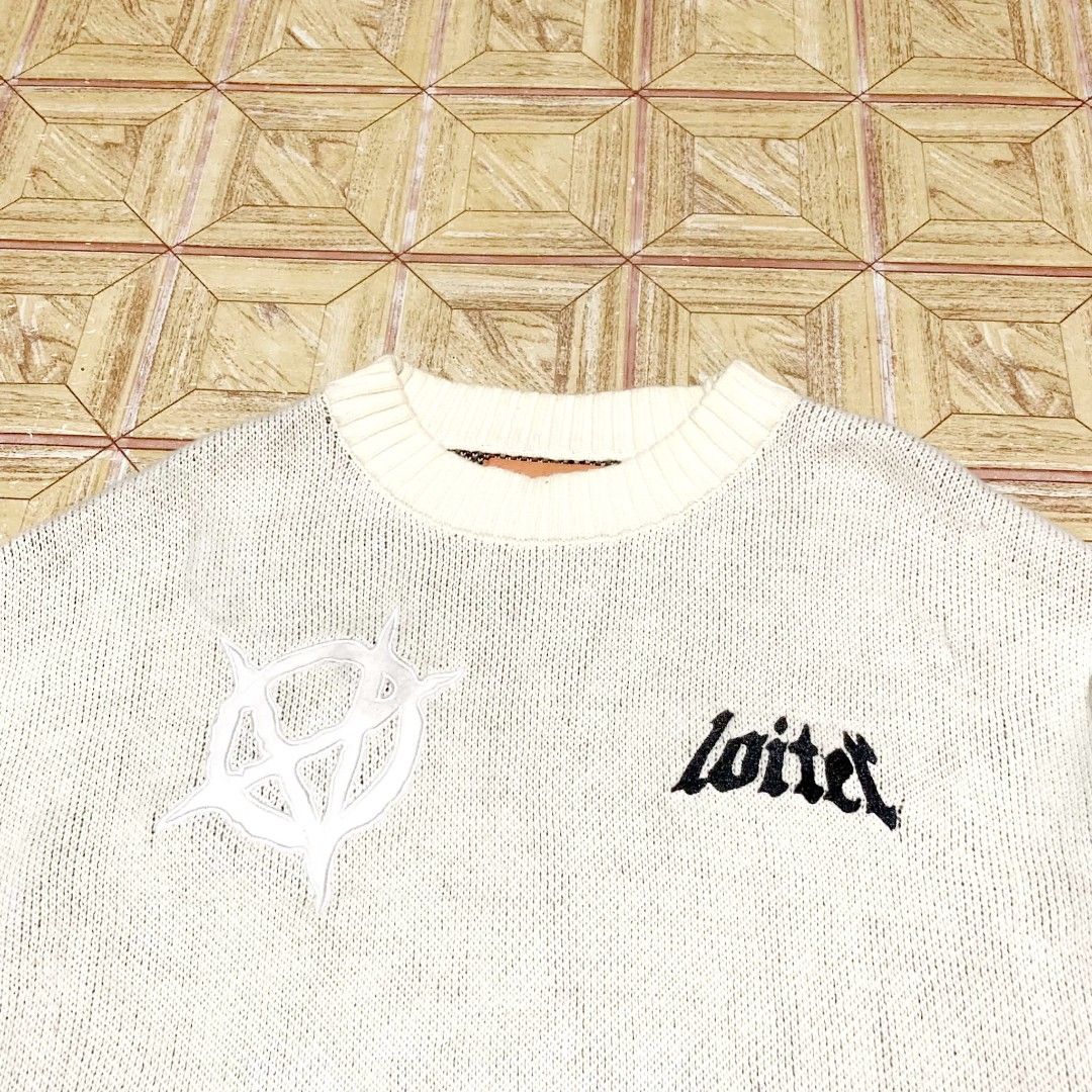 Loiter Knitted Sweater (White) (Category: Coats, Jackets and Outerwear) located in San Pablo. Submitted by johnleyba15 (Listing ID 1469772609, Image 3). Description: Loiter Knitted Sweater (White) 1,500 freeshipping na Medium to Large Size (L28 W23) 10/10-Good As New (No issues) 100% Legit Pm na lang sa lahat ng interesado .