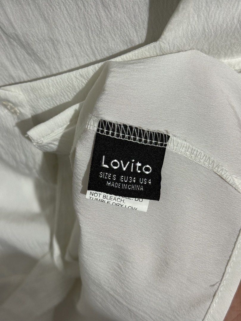 Lovito white top (Category: Blouses) located in Adams. Submitted by adrchive (Listing ID 1469882712, Image 3). Description: - pwede i-tie sa likod to cinch the waist .