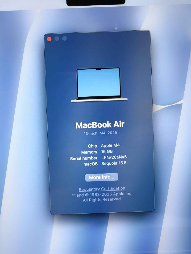 Apple MacBook Air M4 chip 13 inch 2025 Sky Blue 256gb, Computers & Tech ...