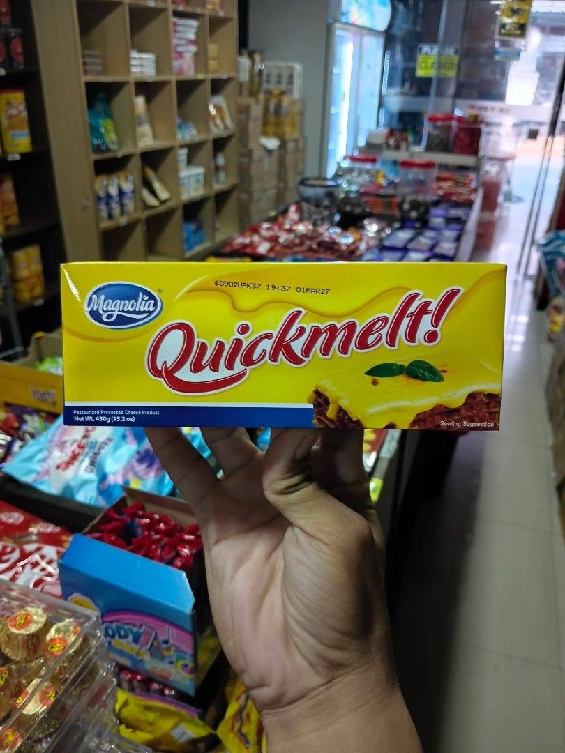 Magnolia Quickmelt 430g. (Category: Chilled & Frozen Food) located in Mandaluyong City. Submitted by shopmla (Listing ID 1469887028, Image 1). Description: Magnolia Quickmelt 430g. Orange app = 341. ❌ Sa atin = 241. ✔️ March 2027 Exp.date.