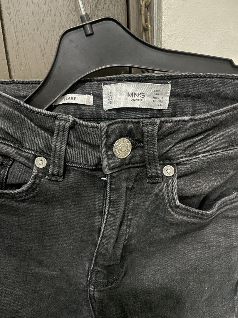 MANGO black pants (Category: Jeans) located in Manila. Submitted by bbiwan (Listing ID 1469935572, Image 2). Description: 2 pairs (one is slightly thinner and faded).