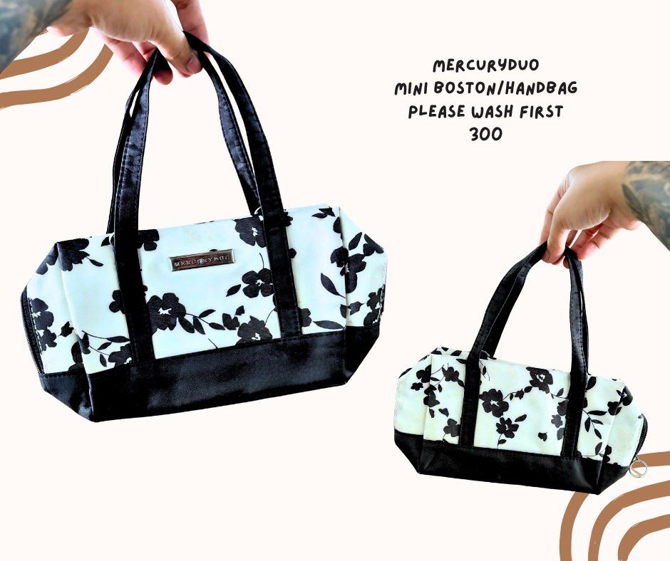 MercuryDuo Mini Boston Handbag (Category: Purses & Pouches) located in Pasig City. Submitted by homeyvibesph (Listing ID 1469850502, Image 1). Description: Need wash first due to storage.