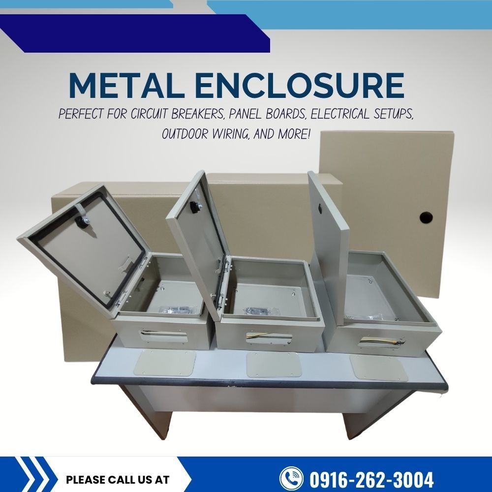 Metal Enclosure / Weatherproof Electrical Box (Category: Looking For) located in Makati City. Submitted by johnstone_mkt (Listing ID 1469763476, Image 1). Description: Durable, heavy-duty metal enclosure suitable for electrical, industrial, or outdoor applications. Built to protect components securely against dust, moisture, and wear. Condition: Brand New / Excellent Features: - Sturdy latch/locking mechanism - Secure hinges, and clean internal m