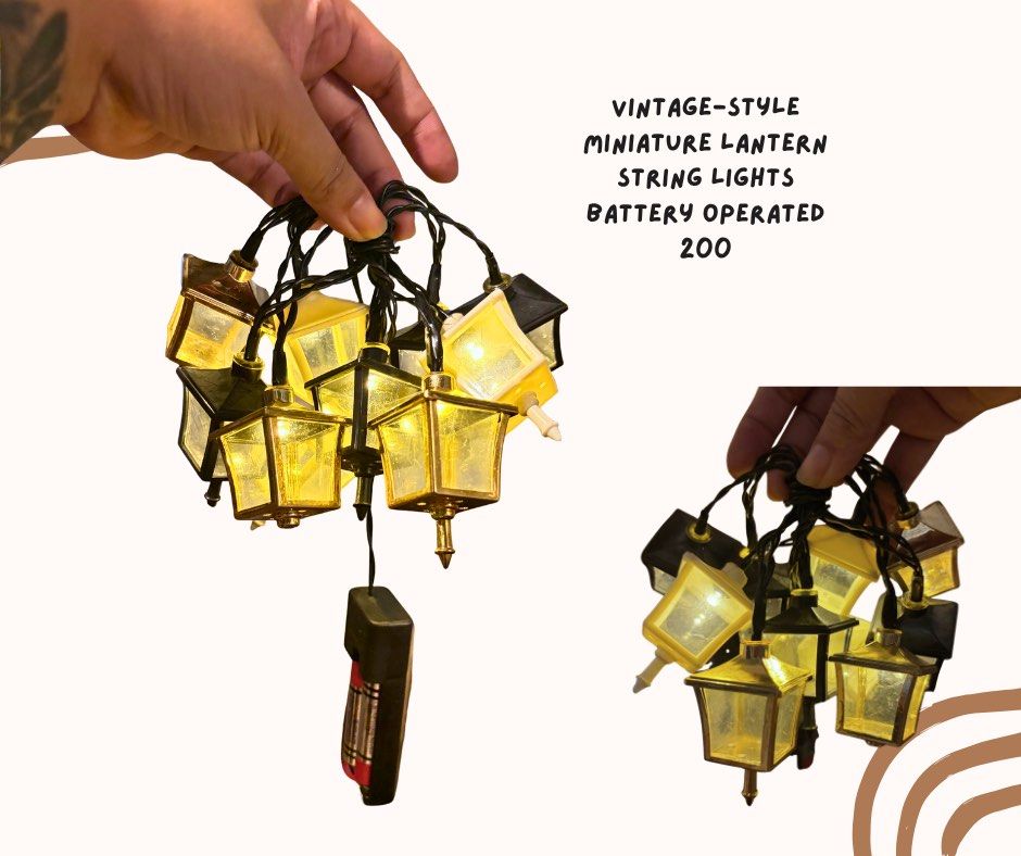Miniature Lantern String Lights - Battery Operated (Category: Lighting) located in Pasig City. Submitted by homeyvibesph (Listing ID 1469850056, Image 1). Description: .