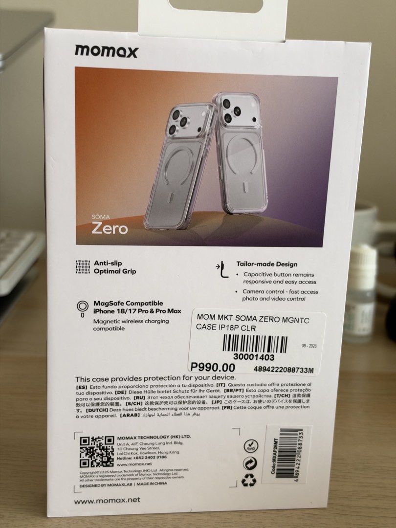 Momax iphone 18 pro magsafe case (Category: Cases & Sleeves) located in Manila. Submitted by mcpmcp (Listing ID 1469868066, Image 2). Description: RFS: extra case. Decluttering. Still sealed. Never opened. Shipping from Taft Avenue, Manila (Near DLSU and St Scho) Full payment required before shipping. Shipping/lalamove fee c/o buyer No return. No exchange. No refund. #iphone18pro #case #magsafecase .