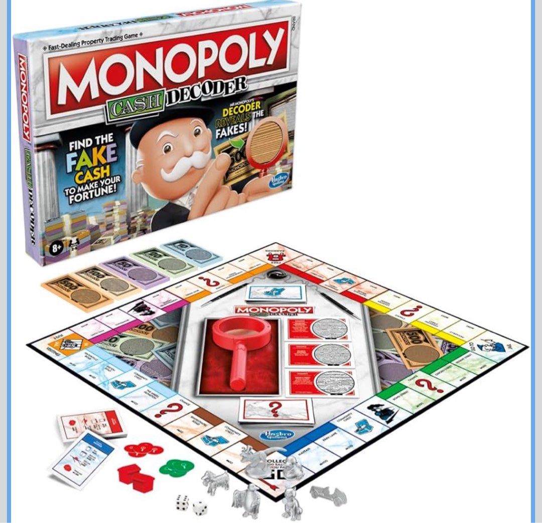 Monopoly decoder (Category: Board Games & Puzzles) located in Singapore. Submitted by allfromsg (Listing ID 1469836121, Image 3). Description: Brand new and authentic Free tracked delivery Monopoly decoder FUN TWIST ON THE MONOPOLY GAME: The Monopoly Crooked Cash game features classic Monopoly gameplay with a twist! The Mr. Monopoly’s decoder helps players find the fakes INCLUDES DECODER: When a player pays for something, opponents can use the de