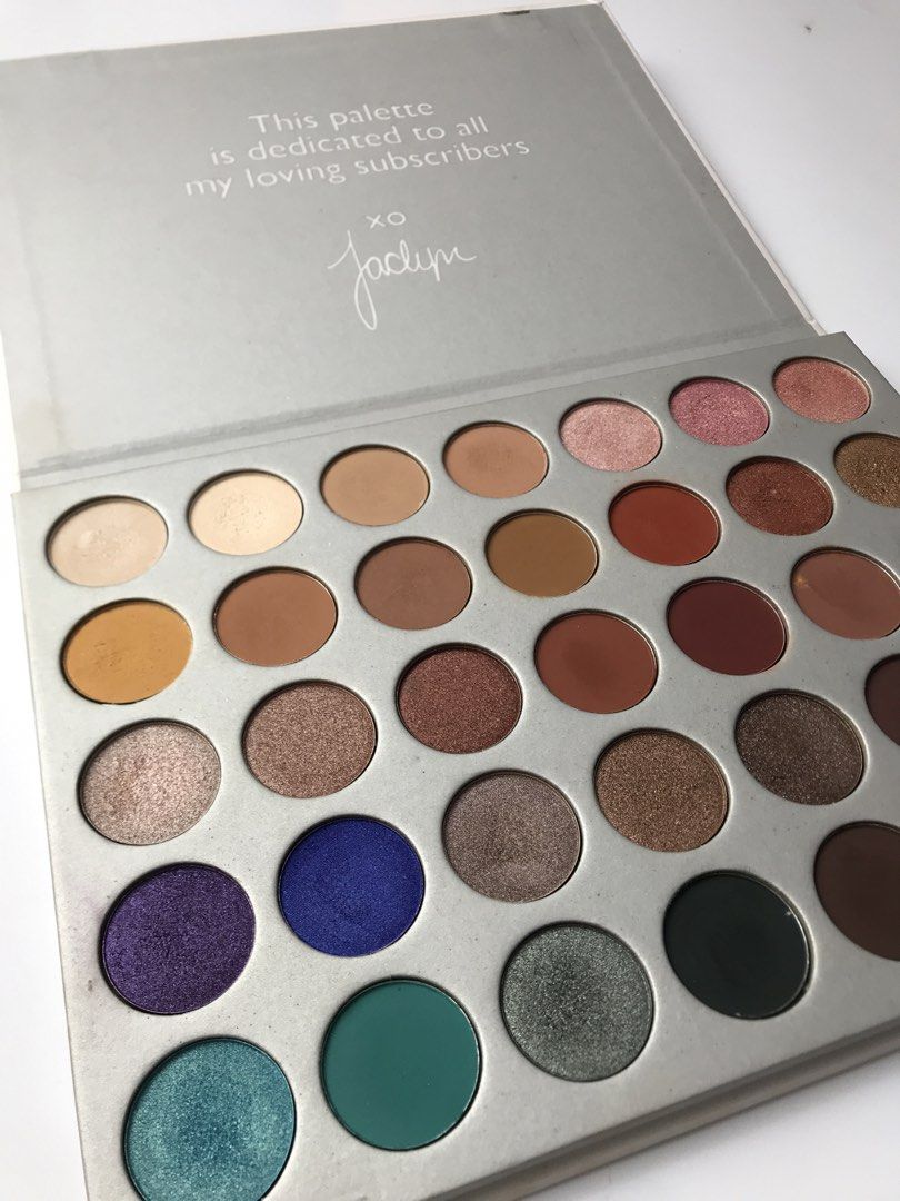Morphe The Jaclyn Hill Eyeshadow Palette (Category: Makeup) located in Las Pinas. Submitted by taureandeclutter (Listing ID 1469895114, Image 2). Description: - Authentic Morphe x Jaclyn Hill Eyeshadow Palette - Features 35 stunning shades: warm neutrals and vibrant pops of color - Includes matte, shimmer, and metallic finishes - Comes with original outer cardboard sleeve (shows minor shelf wear and slight discoloration) - Powders are lightly swa