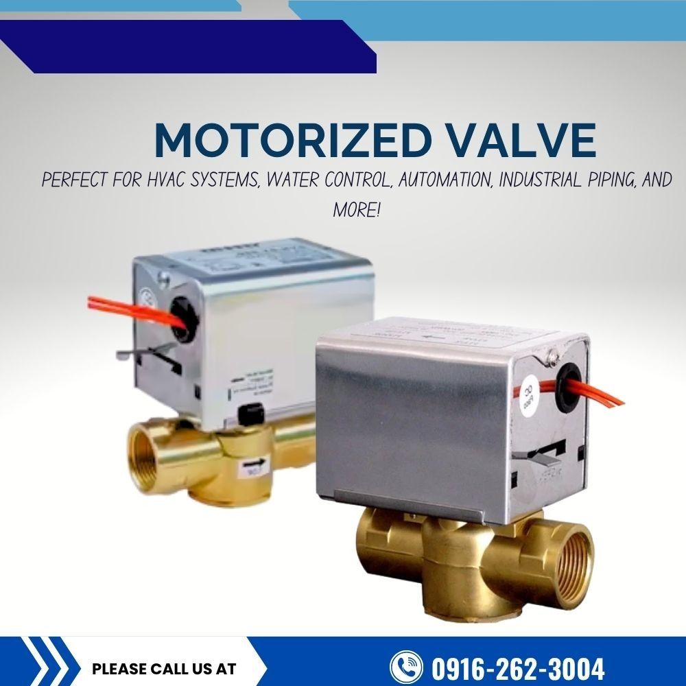 Motorized Valve for HVAC Systems and Water Control (Category: Everything Else Others) located in Manila. Submitted by cyrenejoye (Listing ID 1469838233, Image 1). Description: - Heavy-duty motorized valve with robust brass body and metal housing - Perfect for HVAC systems, water control, automation, and industrial piping - Threaded pipe connections on both ends for secure installation - Equipped with convenient wiring leads extending from the sid