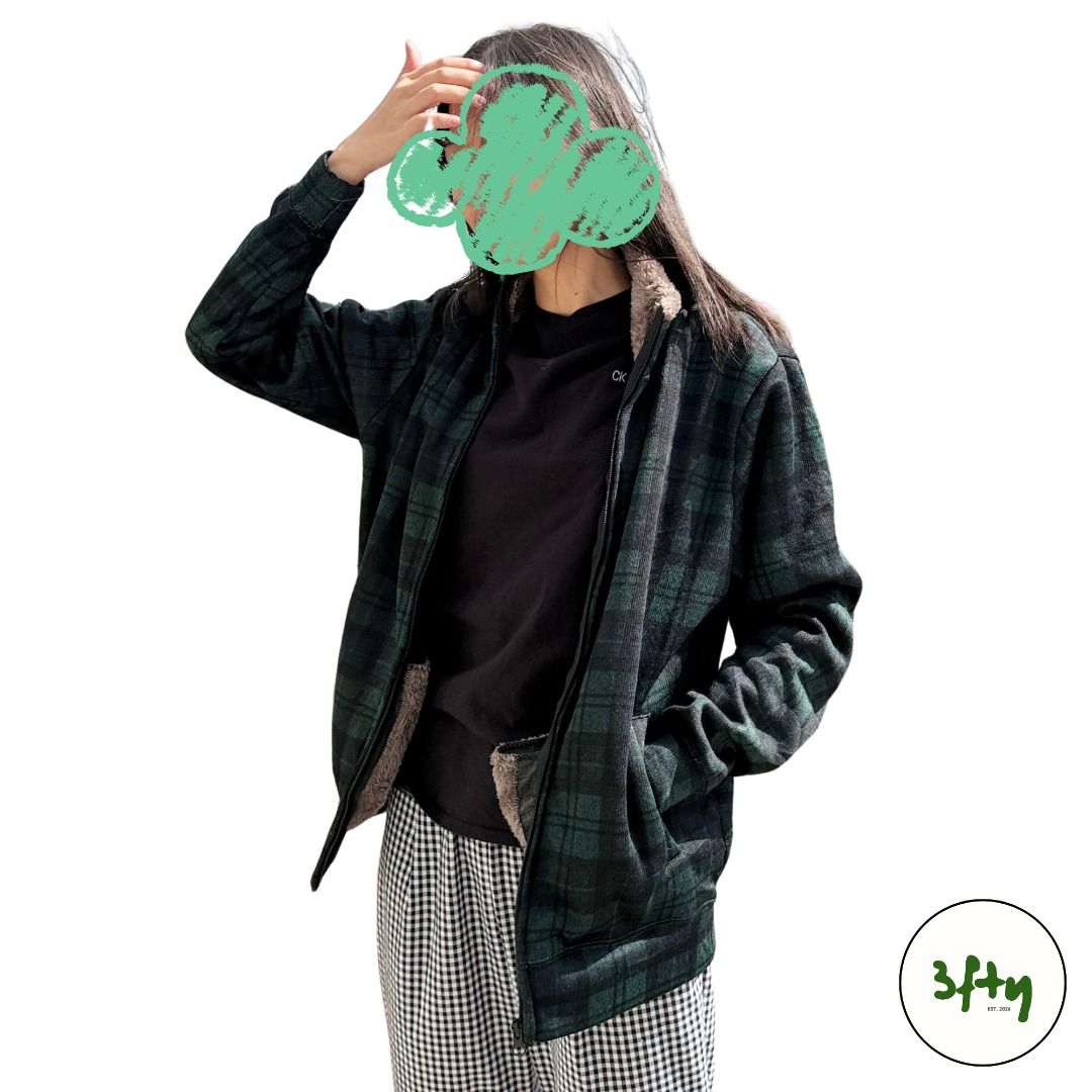 Mr. Junko Green Plaid Fur Collar Zip Jacket (Category: Coats, Jackets and Outerwear) located in Baguio. Submitted by 3ftypieces (Listing ID 1469890279, Image 3). Description: Mode of payment: GCash/Bank Transfer Mode of delivery: J&T Express (shouldered by buyer) Meet ups/drop off within Baguio City proper only. Feel free to dm for inquiries, thank you!!.