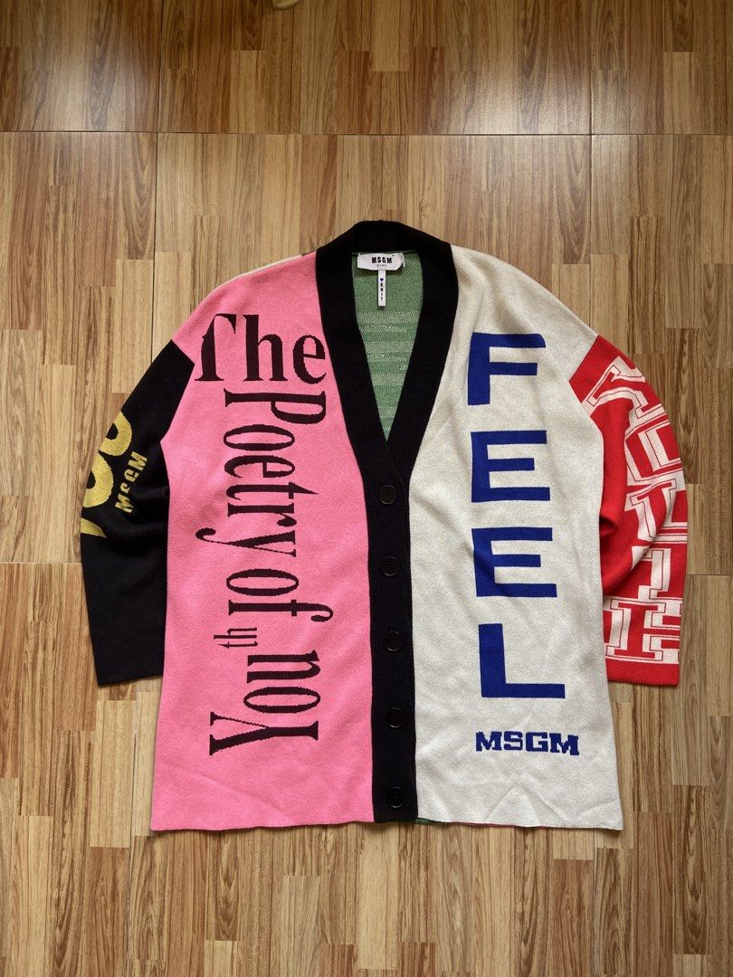 MSGM Multicolor Knit Logo Cardigan (Category: Coats, Jackets and Outerwear) located in Binalonan. Submitted by streetem (Listing ID 1469775088, Image 1). Description: .