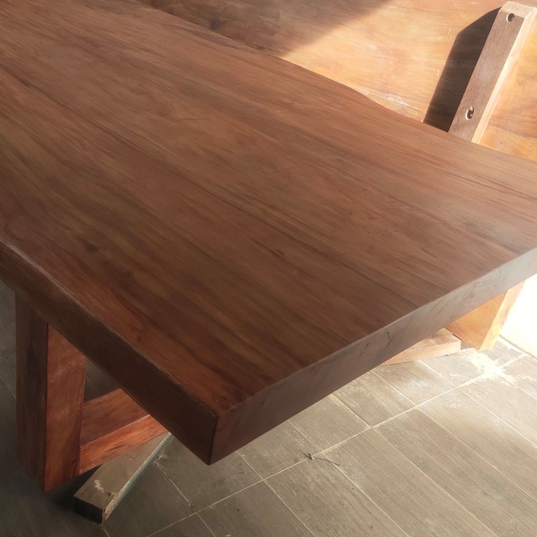 Narra wood Dining Table for sale (Category: Outdoor Furniture) located in Quezon City. Submitted by jhanjhan23 (Listing ID 1469946020, Image 2). Description: Narra Wood Dining Table for sale size 3x48x13ft good for 12-14 seaters.