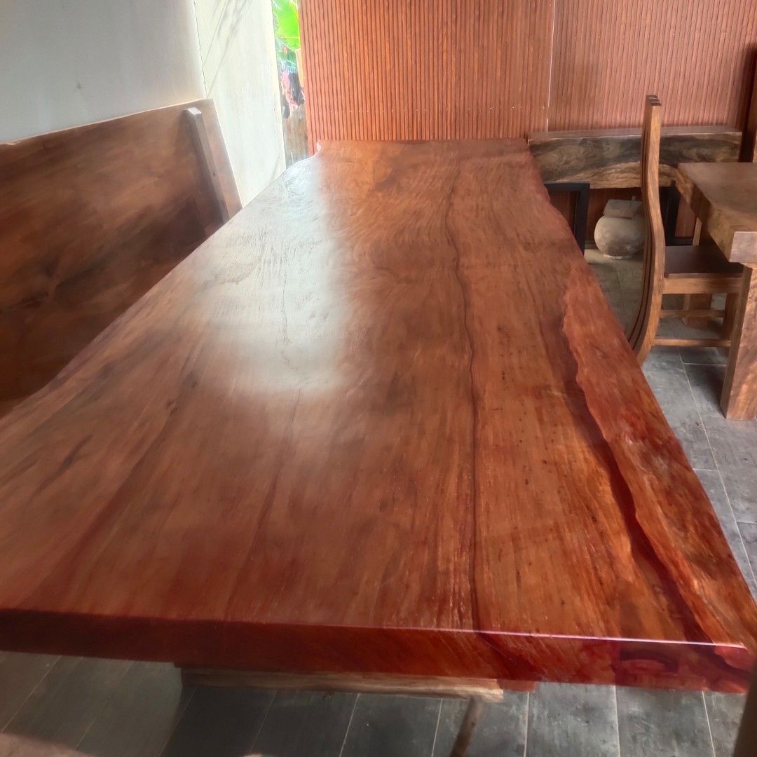 Narra wood Dining Table for sale (Category: Outdoor Furniture) located in Quezon City. Submitted by jhanjhan23 (Listing ID 1469946020, Image 3). Description: Narra Wood Dining Table for sale size 3x48x13ft good for 12-14 seaters.