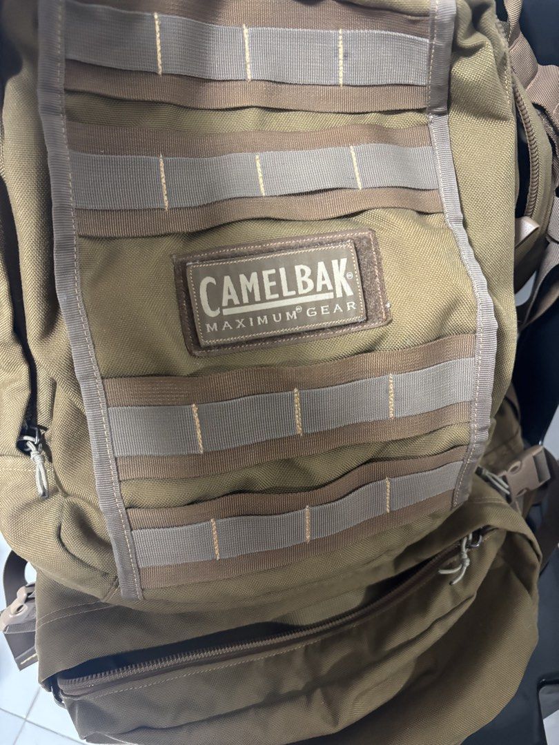 Negotiable:Camelbak Maximum Gear Tactical Backpack Coyote Brown (Category: Backpacks) located in Quezon City. Submitted by bianxabad (Listing ID 1469890190, Image 2). Description: - Authentic Camelbak Maximum Gear backpack in versatile coyote browno - Front MOLLE webbing for attaching extra tactical gear and pouches - Multiple zippered compartments with internal mesh organizer pockets - Padded main interior section to protect your gear and essent