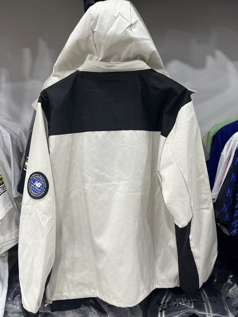 New balance (Category: Coats, Jackets and Outerwear) located in Manila. Submitted by style_hoods (Listing ID 1469820590, Image 2). Description: This is the popular New Balance Velcro Badge Patch Hooded Jacket / Windbreaker — a casual, street-style favorite often called the “Medal/Badge Series” jacket Off/white Excellent condition Hoddie removal.