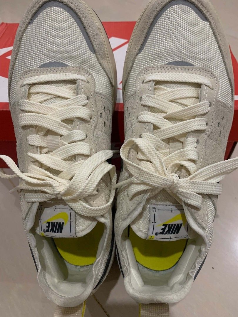 Nike Cream and Black Sneakers (Category: Sneakers) located in Tiaong. Submitted by cdoswan (Listing ID 1469888452, Image 3). Description: once used - Brand/Style: Cream and black Nike casual streetwear sneakers - Materials: Premium suede overlays and breathable mesh panels - Comfort: Thick cushioned midsole for all-day wear - Details: Yellow and black tongue tag, reflective hit near the toe box, and bright yellow insoles - Includes: Clean white l