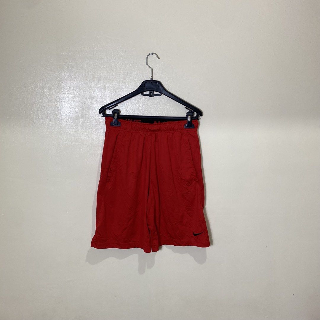 Nike Dri-Fit Red Athletic Shorts (Category: Shorts) located in Manila. Submitted by carbertjakosalem (Listing ID 1469894223, Image 2). Description: - Brand: Nike - Color: Red with black accents - Size: Small (S) - Technology: Dri-Fit (lightweight & sweat-wicking) - Features: Elastic waistband and Nike swoosh logo near the hem - Condition: Excellent / Great for workouts and casual wear - SF via J&T or GogoExpress - Mode of Payment: GCash, BPI, or 