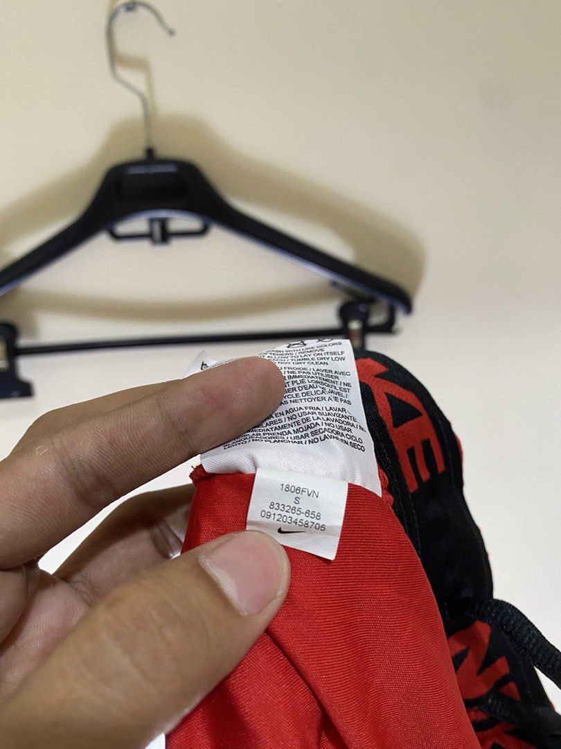 Nike Dri-Fit Red Athletic Shorts (Category: Shorts) located in Manila. Submitted by carbertjakosalem (Listing ID 1469894223, Image 3). Description: - Brand: Nike - Color: Red with black accents - Size: Small (S) - Technology: Dri-Fit (lightweight & sweat-wicking) - Features: Elastic waistband and Nike swoosh logo near the hem - Condition: Excellent / Great for workouts and casual wear - SF via J&T or GogoExpress - Mode of Payment: GCash, BPI, or 