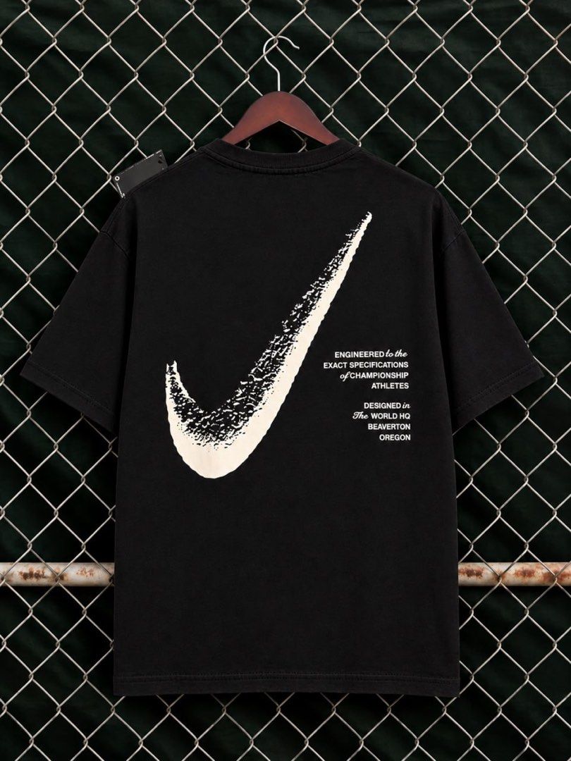 Nike Graphic Print T-Shirt (Category: Tshirts & Polo Shirts ) located in Caloocan City. Submitted by warmtree-28fd (Listing ID 1469832749, Image 1). Description: - Color: Classic Black - Design: Large white Nike swoosh and Beaverton, Oregon HQ details on the back - Fit/Style: Crew neck, short sleeves - Condition: Brand new with tag attached near the collar - Perfect for casual streetwear - Fast shipping from a trusted PH seller! Dm For Inquiry .