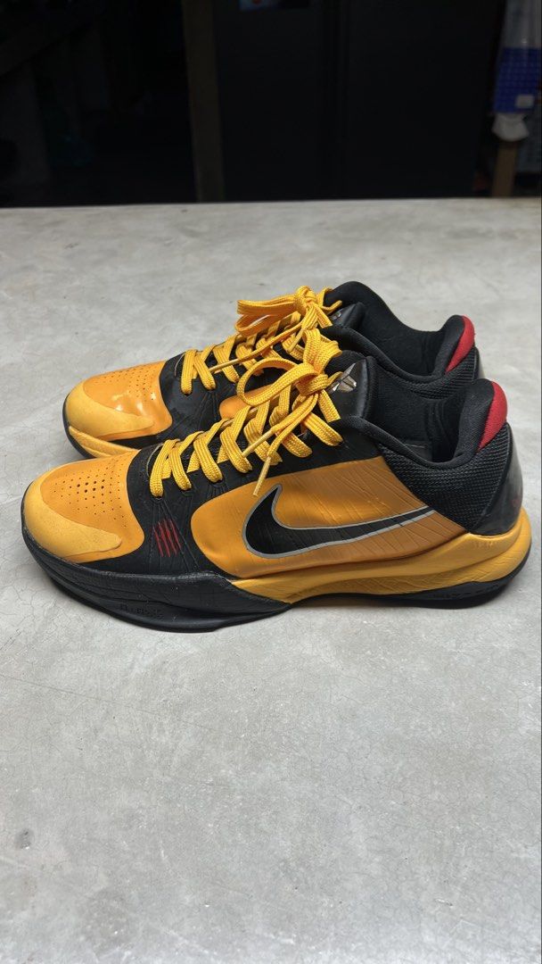 Kobe Rice Nike Kobe 5 Protro Bruce Lee Yellow Black Basketball Shoes, Men's ...