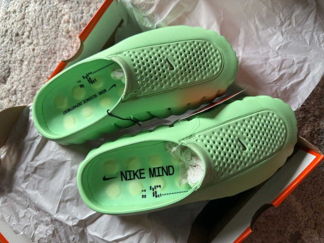 Nike Mind 001 Cucumber (Category: Slippers & Slides) located in Quezon City. Submitted by lovesijey (Listing ID 1469780407, Image 2). Description: Selling My Personal Pair of Nike Mind 001 Cucumber Size: 9 100% Legit Complete Brandnew with Receipt Fitted Only 10/10 condition Bought on Sm North Nike Store Price: 7,200 Price is slightly Negotiable (Pass sa Barat) Location: Tandang Sora Quezon City For Delivery or Meetup on sm north by schedule.