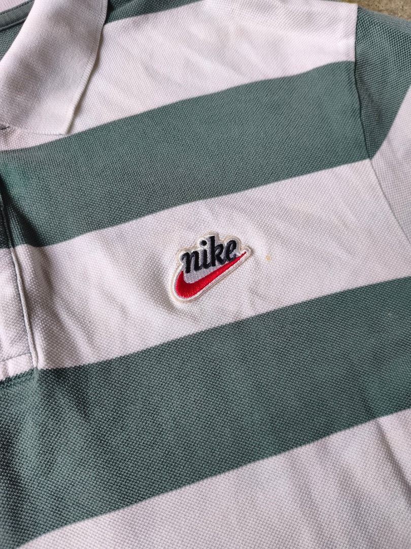 Nike Striped Polo Shirt (Category: Tshirts & Polo Shirts ) located in Cavite. Submitted by benta.ni.jm (Listing ID 1469892402, Image 2). Description: Size: M Dimensions: 19 x 28 Condition: 9/10 Color Rate: 9.5/10 Issue: collar line 📩📩📩.