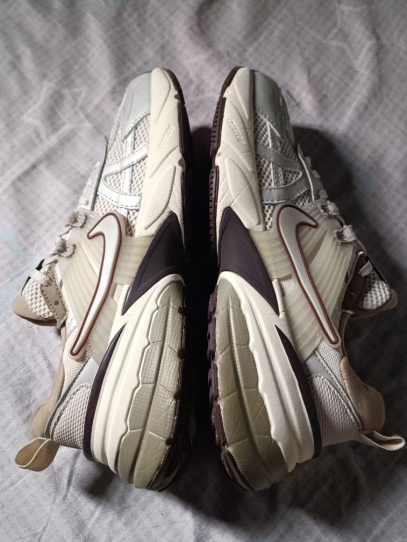 Nike V2K Run Sail Metallic Silver Hemp (Category: Sneakers) located in Manila. Submitted by keenforest.c4b4c0 (Listing ID 1469864993, Image 3). Description: - Brand/Model: Nike V2K Run - Colorway: Sail, Metallic Silver, and Hemp - Size: US 10 - Condition: Clean upper with minimal wear on soles - Features: Trendy chunky dad shoe aesthetic, breathable mesh uppers, translucent midfoot cage, and cushioned foam midsole - Perfect for: Your daily rotati