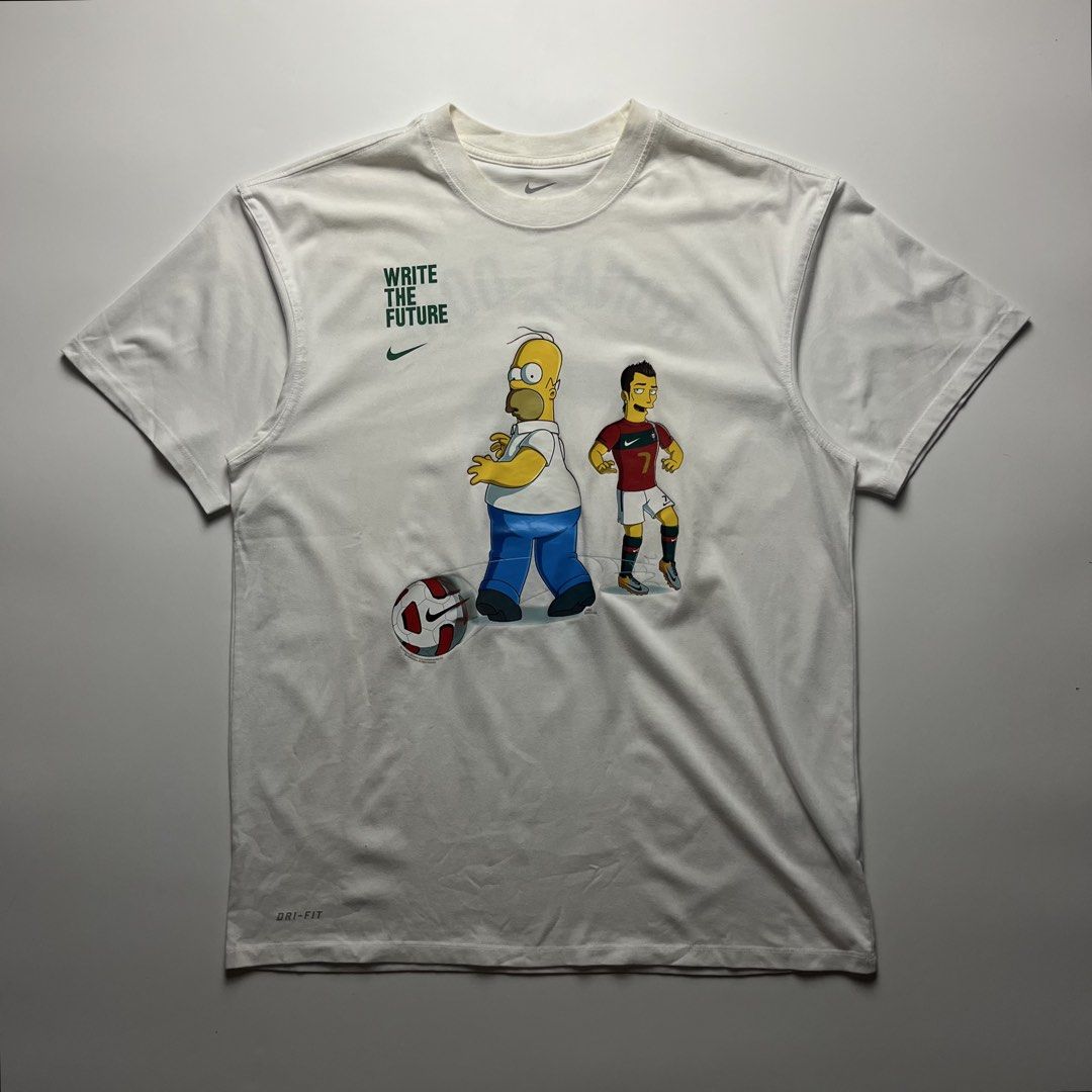 Nike “Write the Future” x The Simpsons (“Ronal-d’oh”) Tee (Category: Tshirts & Polo Shirts ) located in Manila. Submitted by streetsavvy (Listing ID 1469855488, Image 1). Description: Nike “Write the Future” x The Simpsons (“Ronal-d’oh”) Tee Size: Large Condition: Good condition with signs of wear Flaw: light yellow stain (washable) and lints Made in China.
