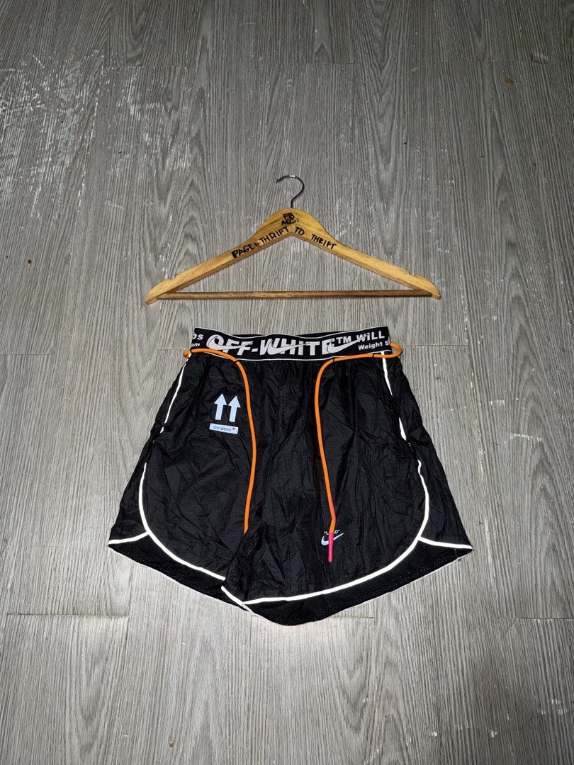 NIKE x OFF WHITE WOMENS SHORT (Category: Activewear) located in Manila. Submitted by triptothrift7 (Listing ID 1469938621, Image 2). Description: pm me for fast transaction! N*KE x OFF WHITE WOMENS SHORT for only 1000 size xs waistline 26 x 30 length 13 no issue excellent condition color rate 9/10 authentic legit mode of payment gcash or bank transfer location Biñan laguna.