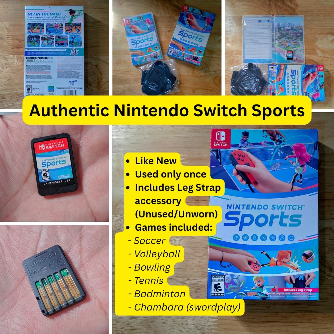 Nintendo Switch Accessories Bundle (Multi Sport game, NSW AC Adapter, Hard Shell Carry Case) (Category: Cables & Chargers) located in Makati City. Submitted by Xerberus (Listing ID 1469932217, Image 3). Description: Nintendo Switch Accessories Bundle (Multi Sport game, NSW AC Adapter, Hard Shell Carry Case) Included are: - 1 pc Nintendo Switch Sports (Includes Leg Strap) (bought new at P2,190) - 1 pc Nintendo Switch AC Adapter (bought new at P1,5
