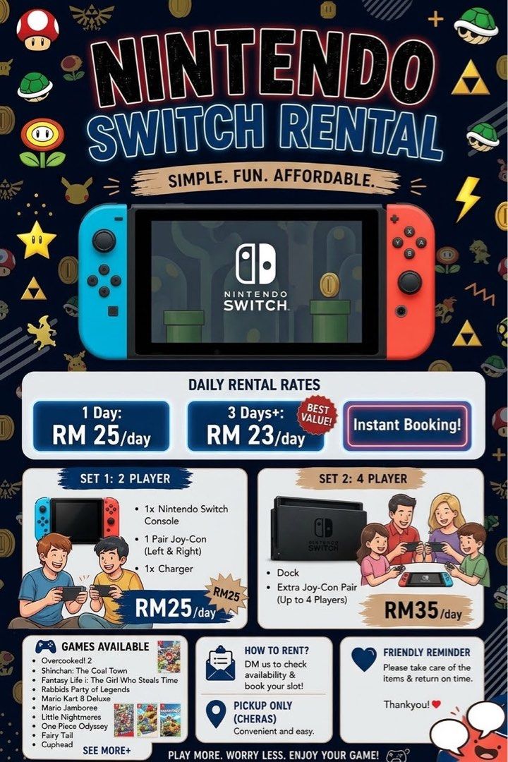 Nintendo Switch For Rent Nintendo Switch Rental, Video Gaming, Video Game Consoles, Nintendo on ...