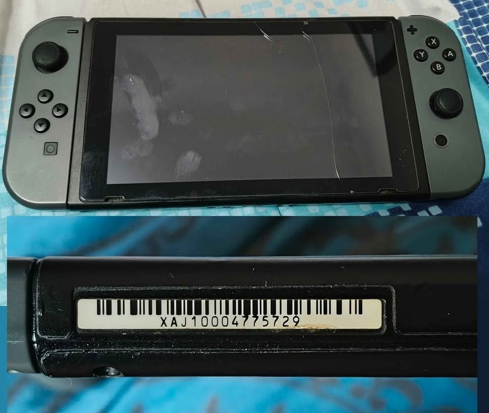 Nintendo Switch [V1 / Unpatched / 256gb] (Category: Nintendo) located in Manila. Submitted by miggyong1661701 (Listing ID 1469945213, Image 2). Description: Pre-loved Nintendo Switch, V1 Erista, Unpatched (RCM exploit available). Check the 2nd photo for the serial number of the console XAJ10004775729. Includes: - Nintendo Switch V1 Unpatched - Nintendo Switch Dock - Nintendo Switch 220V Charger (3-pin; UK) - Accessories: Joy-con straps, Joy-con g