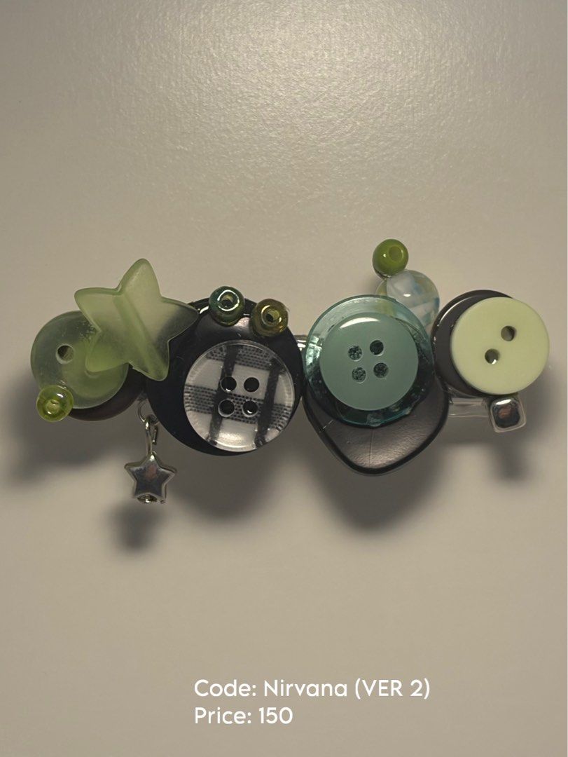 Nirvana (VER 2) Mitsuki Inspired Clip (Category: Hair Accessories) located in Makati City. Submitted by oddblings (Listing ID 1469888681, Image 1). Description: ୨୧ ODDBLINGS — Handmade Button Clips ୨୧ ୶ RARELY ORDINARY. Catch us… if you can. ୶ Looking for something cute, unique, and a little out of the ordinary? You’ve found us! ♡ Welcome to Oddblings, a small handmade accessories brand bringing our little creations to life, one button at a time.