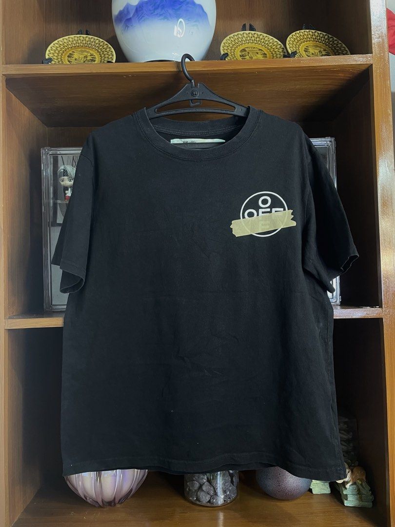 OFF WHITE (Category: Tshirts & Polo Shirts ) located in Davao. Submitted by the_rare_hustla (Listing ID 1469860377, Image 2). Description: OFF WHITE Issue Minimal Hairlines Need Wash Only Color rate 9.5/10 Width - 19 Length - 26 Size M on tag Fit to Med-Large Dm If Interested!.