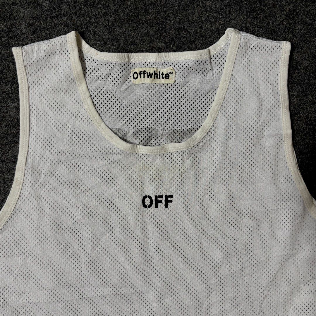 Off-White Mesh Tank top (Category: Swim Top & Rash Guards) located in Mabalacat. Submitted by alternativegooods (Listing ID 1469860067, Image 3). Description: MEASUREMENTS (inches) ⌗ width 22 ⌗ length 29 ★ Color may vary slightly due to lighting. ★ Manage your expectations, these are pre-loved/thrifted items. ★ Ship via J&T Express & Lalamove..