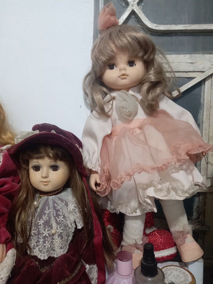 Oike doll vintage (Category: Vintage Collectibles) located in Santo Tomas. Submitted by kpl1992 (Listing ID 1469886699, Image 1). Description: Vintage Porcelain and Fashion Dolls Lot - Assorted vintage doll collection featuring porcelain dolls, a red polka dot dress doll, and unique figures - Mix of various styles, sizes, and outfits - Ideal for doll collectors and hobbyists looking for a mixed lot - Pre-loved condition, displayed carefully - Fas
