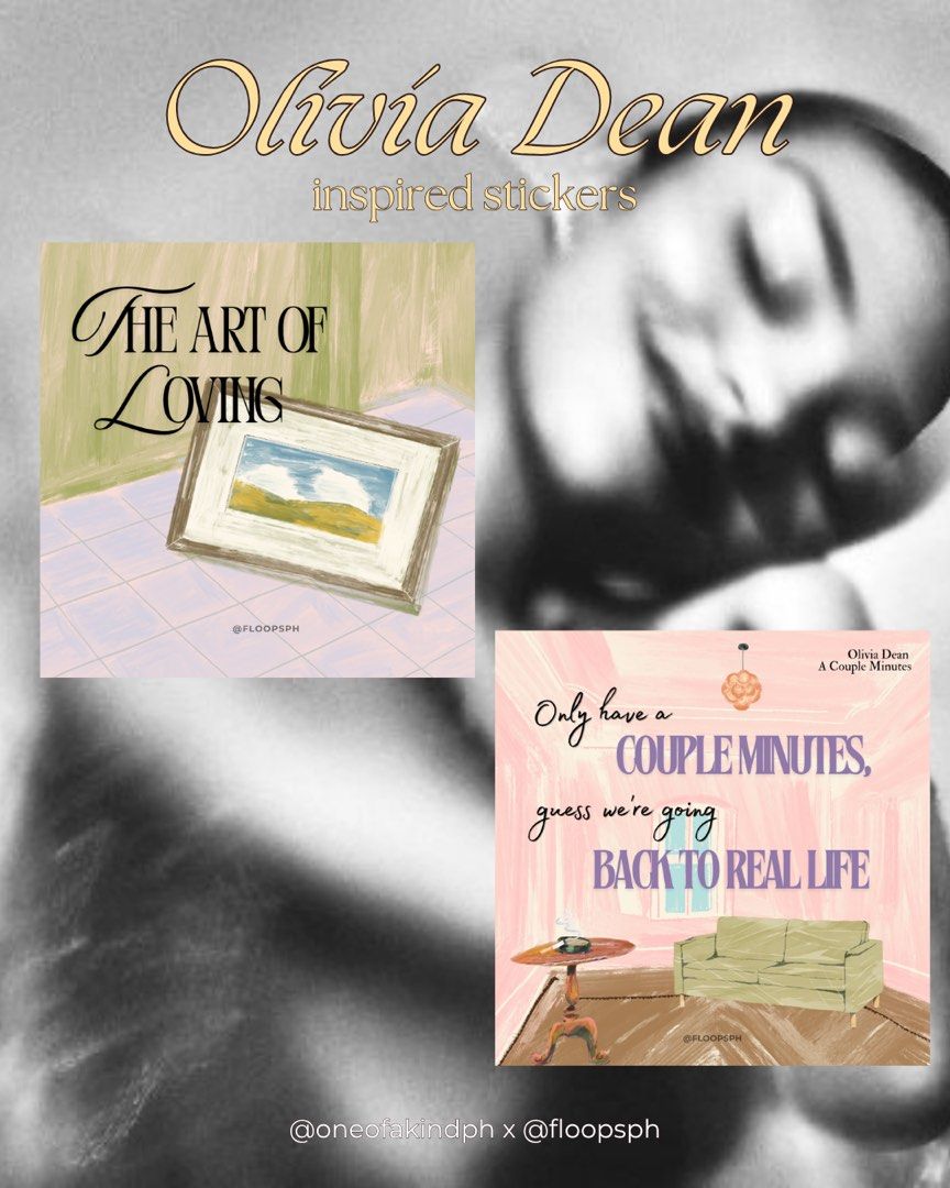 OLIVIA DEAN SONGS INSPIRED STICKERS (Category: Emblem, Sticker and Decals) located in Dasmarinas. Submitted by hannah.oakph (Listing ID 1469811080, Image 1). Description: ₱30 per design 2" laminated stickers individually cut message me which design you will avail.