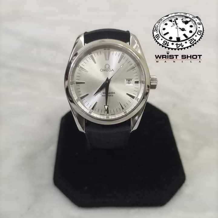Omega Seamaster Aquaterra 36 (Category: Everything Else Others) located in Quezon City. Submitted by wristshotmanila (Listing ID 1469765703, Image 1). Description: Omega Seamaster Aquaterra 36 88,500 pesos unisex Reference: 251830 Rating: 9/10 Case: 36mm midsize Rubber strap signed omega buckle Omega plastic watch case Movement: Quartz Crystal: sapphire Year: 2004 (approximation) Watch only with omega transparent case No box No card red app: @wri