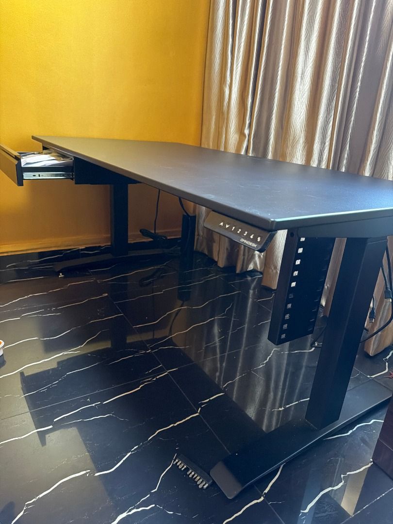 Omnidesk Electric Standing Desk with Drawer + ASUS 27