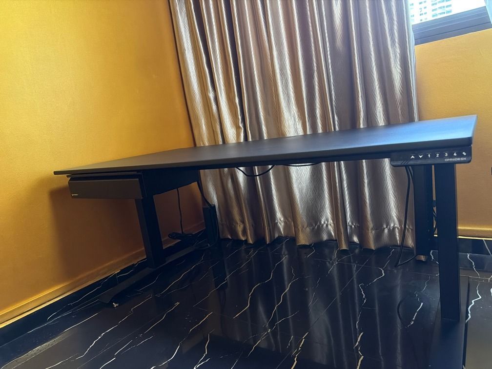 Omnidesk Electric Standing Desk with Drawer + ASUS 27