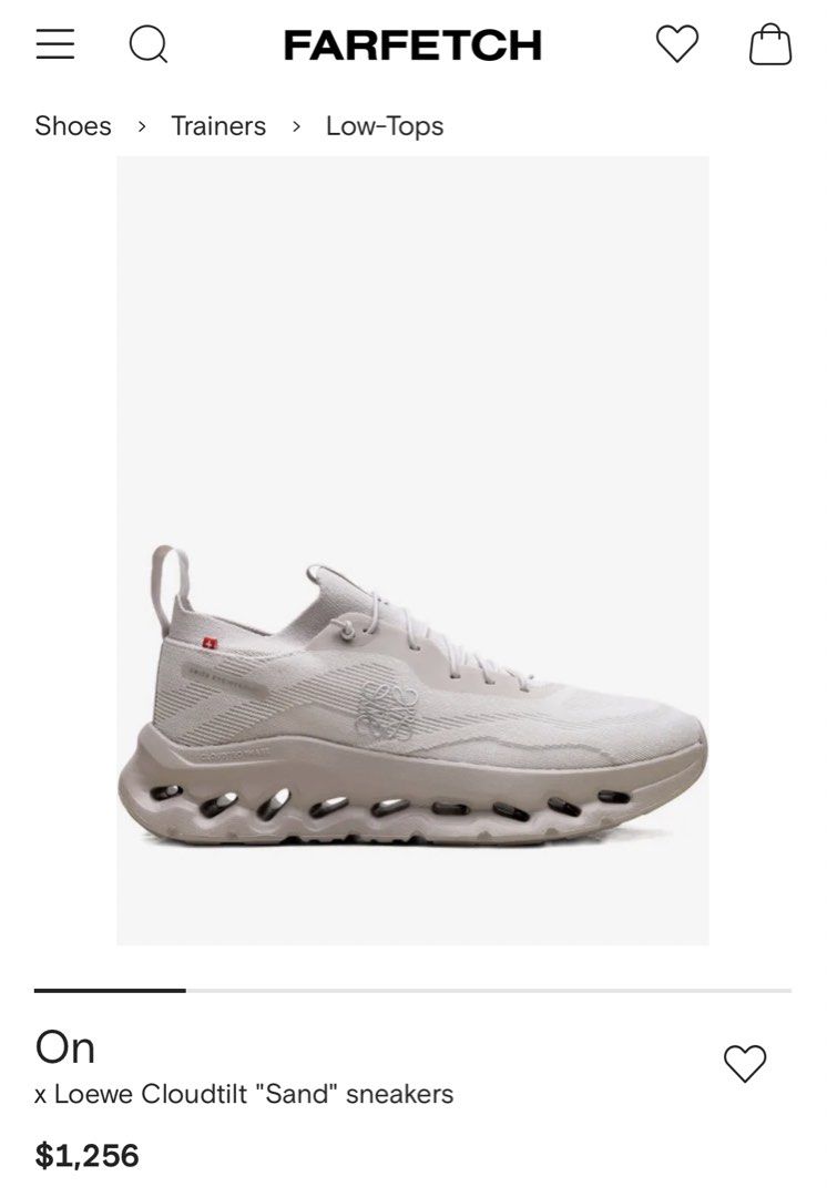 On x Loewe Cloudtilt Sand Sneakers Size 38 (Category: Sneakers) located in Manila. Submitted by venven3853 (Listing ID 1469759568, Image 2). Description: - Brand: On x Loewe Cloudtilt - Color: Sand (versatile neutral tone) - Size: US 7 / EUR 38 - Condition: Like new, 9/10 - Features: On running technology combined with Loewe fashion design, convenient slip-on elastic lace setup, chunky sculptural sole - Inclusions: Original branded box and extra 